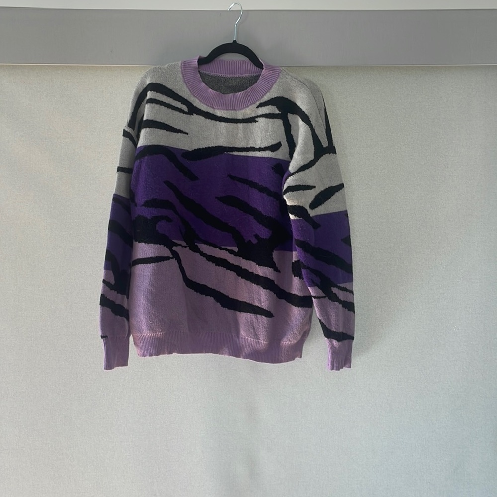 Amazon purple tiger stripped sweater